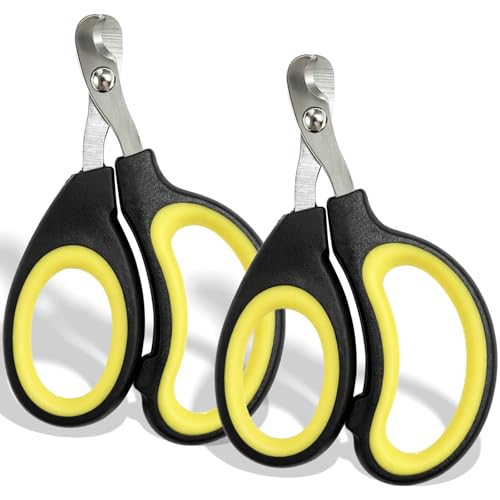Professional Cat & Small Pet Nail Clippers Set, Safe Stainless Steel Claw Trimmers for Indoor Cats, Kittens, Small Dogs, Birds & Rabbits (2-Pack)