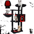 Cat Tree Tower with Hammock,40"Cat Trees for Indoor Cats Large Adult(Black) | Modern Cat Tree Tower with Scratching Post, Cats Condo Furniture with Cloud Top Perch, Cats Climbing Tower for Kittens - color: Black