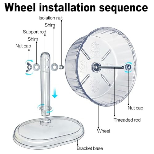 lazYYzal Silent Hamster Wheel, Super-Silent Hamster Exercise Wheels Accessories, Quiet Running Wheels, Adjustable Stand for Hamsters Mice Or Other Small Animals (White, Ф 7 inch) - color: White, size: Ф 7 inch