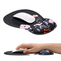 EooCoo Mouse Pad with Gel Wrist Rest, Ergonomic Mousepad Wrist Alignment | Middle Concave Design for Natural Wrist Alignment, Non-Slip Base Mousepad, Carpal Tunnel Relief, Office Desk Accessories - color: Black Floral