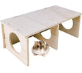 Hamiledyi Wooden Hamsters 2-Chamber Hideout-Tunnel Multi Chamber Exploring Toy Hamster Hiding Maze Tunnel Toy Platform Stuff Cage Accessories for Gerbil Rat Mice - size: M