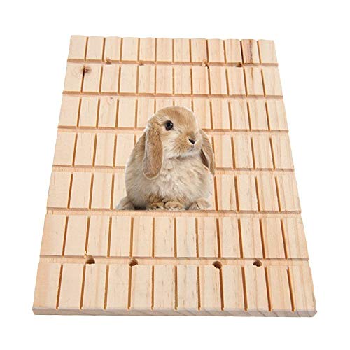 Litewoo Rabbit Scratch Board Claws and Teeth Care Chew Toys Bunny Wood Pad | Natural wood, antiskid & edible, rabbit scratch board for digging/chewing, for chinchilla/guinea pig, 10.63"x7.87"x0.6" - color: A 10.63x7.87 inch