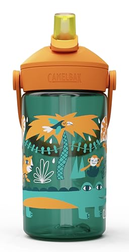 CamelBak Thrive Flip Straw Kids Water Bottle with Bite Valve, Tritan Renew Design for School and Travel, 14oz, Jungle Animals - color: Jungle Animals