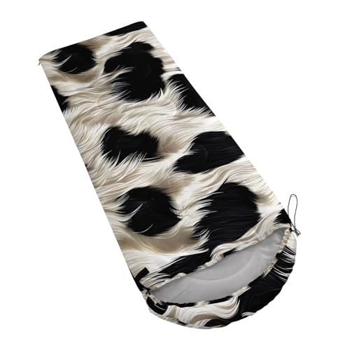 QOOMO Camping Sleeping Bags,3 Season Warm & Cool Weather,Lightweight,Waterproof Sleeping Bags for Adults & Kids,Traveling,and Outdoors,Camping Gear Equipment - color: cow print