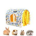 Guinea Pig Hideout No Bottom Guinea Pig Bed Easy to Clean Rabbit Hideout Bunny Beds - Small Animal Indoor Habitat for Chinchilla Ferret Hedgehog Flower-Branch Mouse (Blue Cherry) - color: Blue Cherry