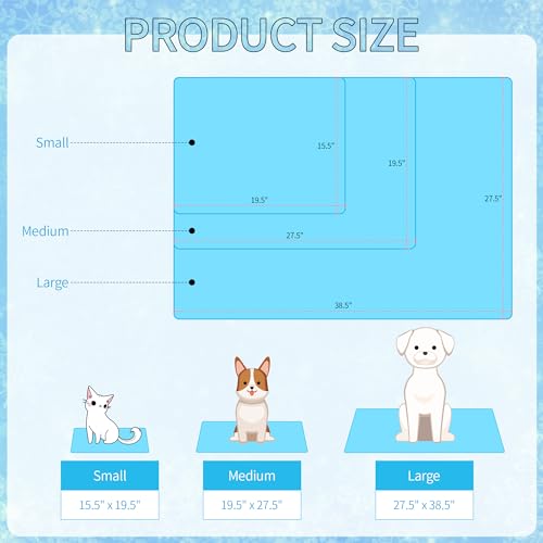 Summer Pet Cooling Mat - Cat Dog Cushion Pad Sleeping Cool Snowflake Comfortable Soft for Pets Kids and Adults (Blue Snowflake, S) - color: Blue Snowflake, size: S: 15.5'' x 19.5''