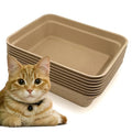 Nexboraque 8 Pack Disposable Cat Litter Box, 17 x 13.2 x 4 Inch Large Kitty Litter Box Pans Paper Cat Litter Tray for Hamster, Guinea Pig, Rabbit, Portable