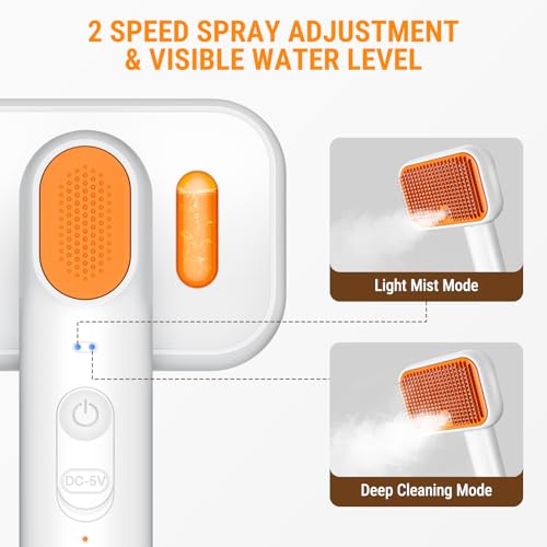 3-in-1 Pet Grooming Brush with Cool Mist & Self-Cleaning Deshedding Tool for Dogs Cats, Extra Wide Comb, Visible Water Window, Gentle for All Coats & Sensitive Skin - Ideal for Spring Shedding