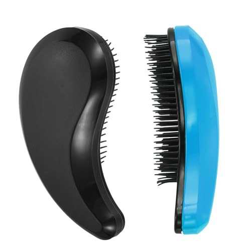 Small Dog Brushes, Grooming Brushes Puppies Hair Remover (Blue/Black, 2 Pcs) - color: Blue/Black