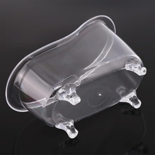 Clear Color Mini Bathtub Sundries Storage Box Beverage Tub, Hamster Sand Bath Jewelry Storage Box Makeup Organizer Container Desktop ,Clothing and Closet and Organization