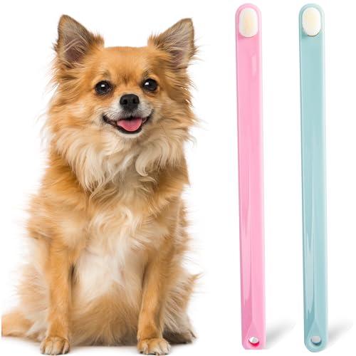 Small Dog Toothbrush, Cat & Puppy Tooth Brushing Kit, Ultra Soft & Mini Head Teeth Brush for Kitten & Tiny Pet, Doggy Toothbrushes Deep Dental Clean, 2 PCS,Pinkgreen - style: Small dogs & large cats(2pcs,pink-green)