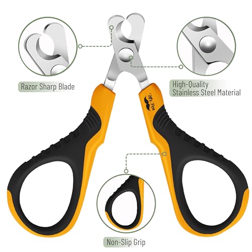 Mr. Pen- Cat Nail Clipper, Stainless Steel | Professional Sharp Cat Claw Trimmer for Small and Medium Cats, Pet Nail Clipper with Sturdy Non Slip Handle - color: Orange/Black