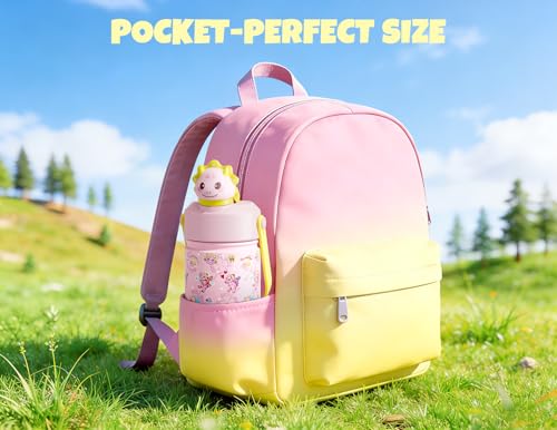 POWCAN 18 oz Kids Water Bottle: 2-in-1 Straw Spout Lid with Soft Animal Head, Leakproof, Backpack Friendly, Keep Cold 24H, Cute Patterns, Insulated Cup for School, Playtime, Trip, Gift (Lovely Trike) - color: Lovely Trike, size: 18 Ounces