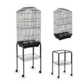 60" Large Bird Cage with Stand, Metal Rolling Parrot Cage with Slide-Out Tray, Storage Shelf, Perch & Bowls, Outdoor Indoor Bird Aviary for Parakeets, Cockatiels, Finches, Aviary for Yard Porch