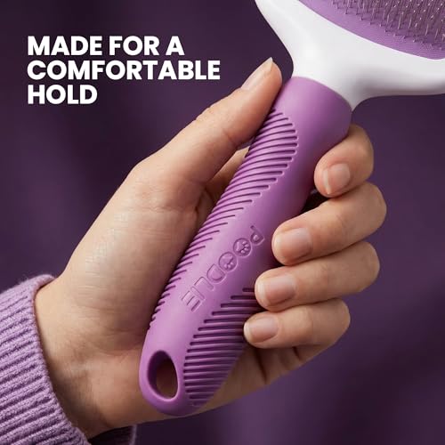Poodle Pet Slicker Brush - For Dogs, Cats, Rabbits - Matted/Loose Fur, Knots - Suitable for Doodle/Goldendoodle Grooming and Shredding Short/Long Hair - color: Purple, size: Regular Size