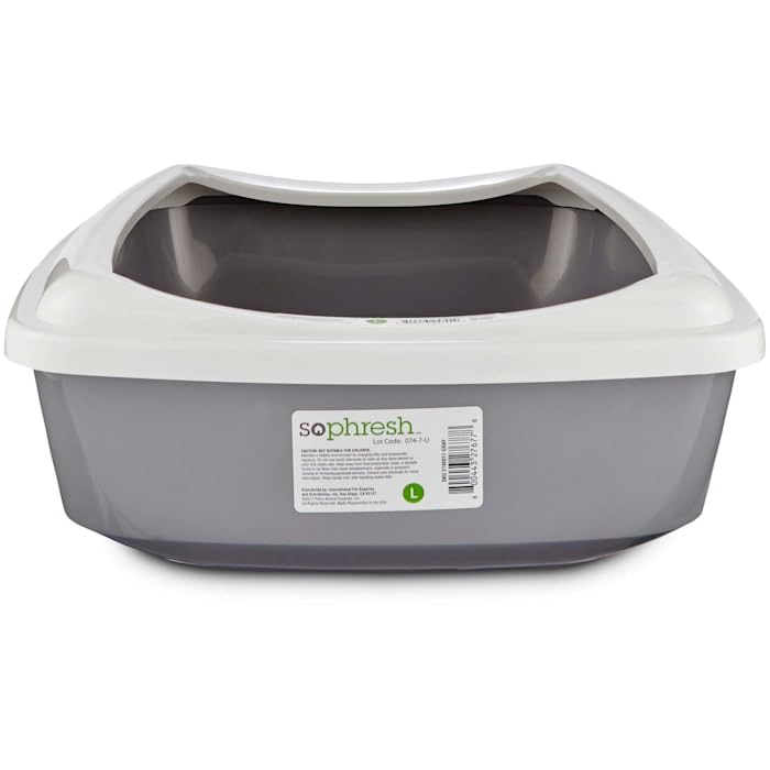 So Phresh by Petco Open Cat Litter Box Grey Large 19.5" L X 14.8" W X 4.3" H - size: Large
