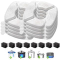 16 Pcs Cat Water Fountain Replacement Filters-8 Pack Cat Fountain Filters with 8 Pack Sponges, Enhanced Compatibility Pet Fountain Filter Fit for 95oz/2.8L 135oz/4L 67oz/2L Pet Drinking Fountain