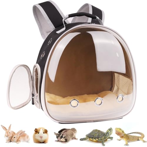 Portable Small Animal Backpack Travel Breathable Pet Carrier Bag Cages for Guinea Pig, Rabbit, Bearded Dragon, Squirrel, Tortoise, Bird, Lizard, Sugar Glider - color: Polarized