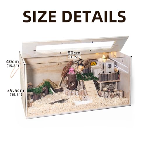 Pine Small Animals Houses&Habitats Chewproof, 32" Pine Guinea Pig Cage Hamster Cage for Small Animals (32" Medium, Normal) - size: 32.0"L x 15.8"W x 15.8"H