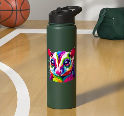 Colorful Pop Art Sugar Glider Sugar Gliders Stainless Steel Insulated Water Bottle - color: Dark Green