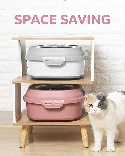 30-35Lbs Airtight Dog Food Storage Container,Collapsible Dog Food Container | Large Pet Food Storage Container with Double Airtight Seal & Magnetic Lid,Dog Food Bin with Wheels,2Pcs Containers,Scoop,Pink - color: Pink