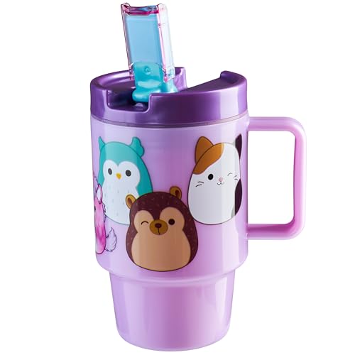 Get Trend Squishmallows Kids Water Bottle with Straw 16.9 oz BPA Free Plastic Cup with Lid Handle Reusable Tumbler for School Gifts for Kids (Lilac Squishmallows) - color: Lilac Squishmallow