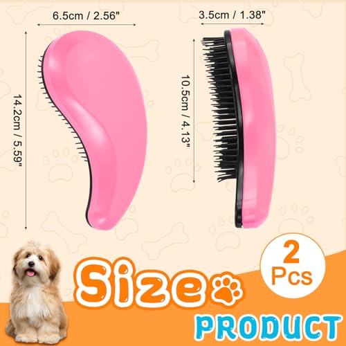 Small Dog Brushes, Grooming Brushes Puppies Hair Remover (Pink, 2 Pcs) - color: Pink