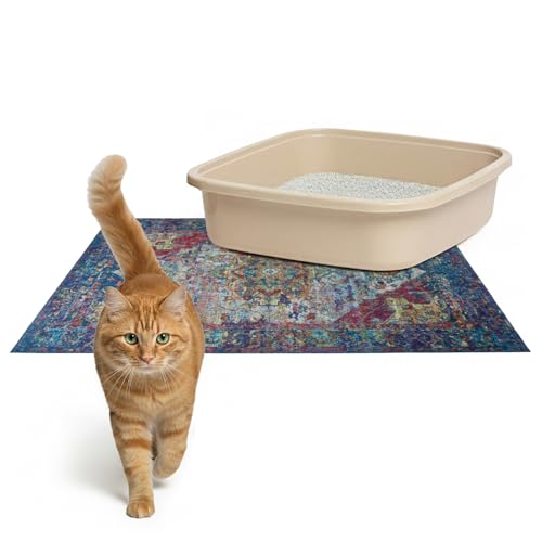 Lovewag Cat Litter Mat, Litter Box Mat, Bohemian Jewel, 16x24, 2 Pack | Washable litter mat cover, kitty litter mat & cat mat for litter box, litter trapping mat, prevents tracking, multi-cat - color: Bohemian Jewel, size: 16x24 inches (Pack of 2)