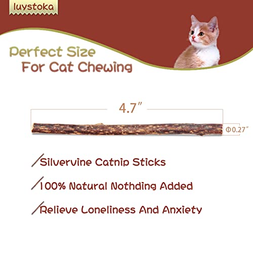 Silvervine Sticks for Cats, 30PCS Kitten Toys Catnip Toys Matatabi Silvervine Sticks Kitty Chew Toys Wooden Stick Kitten Teething Toys Molar Suitable for Cats of All Ages - size: (30pcs)