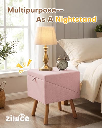 Dog Ramp for Bed & Couch, Dog Stairs 21.06 inches High for Large/Medium/Small Doggie,Split Ottoman Foldable 2 in 1 Wooden Pet Steps for Older and Injured Dogs, No-Slip Surface(Pink) - size: 21.06" H- Pink