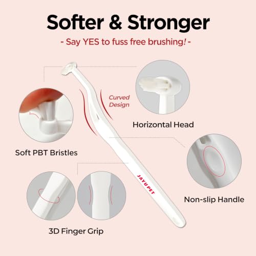 JAYU PET Dental Care Brush with Soft Bristles 1ea | Dog Toothbrush, Cat Toothbrush, For Kitten and Small Dogs, Removes Old Plaque and Tartar, Easy Cleaning - color: Soft Bristles, size: 1 Count (Pack of 1)