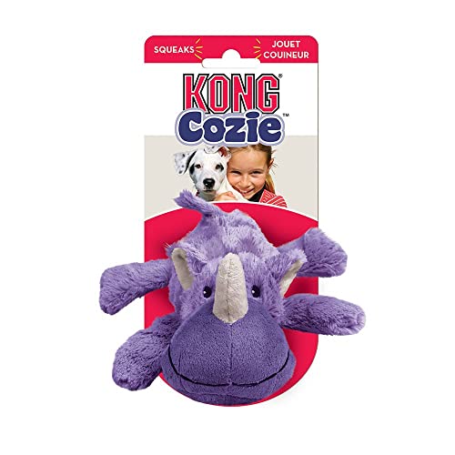 KONG Cozie Plush Dog Toy with Squeaker (Rosie The Rhino, Medium) - size: Medium, style: Rosie the Rhino
