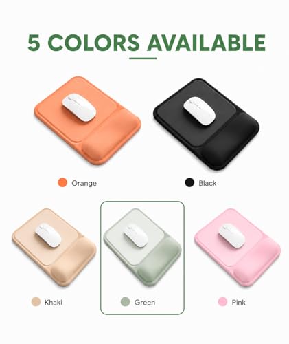 Ergonomic Mouse Pad with Wrist Rest, Gel Mousepad with Soft Wrist Support, Non-Slip PU Base, Smooth Surface Mouse Pad for Wrist Pain Relief, Computer Laptop Office Home & Gaming (Sage Green) - color: Sage Green