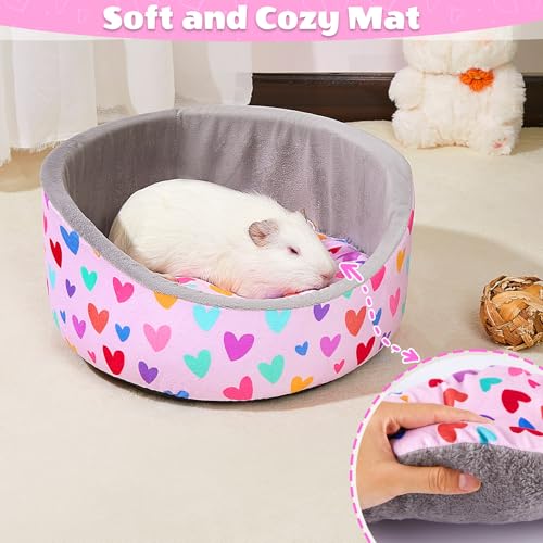 Glittme Soft Guinea Pig Bed, 11.8" Machine Washable Small Animal House Bed | Small Animal Hideout Features A Thick Removable Mat And Plush Fleece For A Cozy Resting Spot In Various Pet Cages