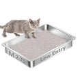 Low Entry Stainless Steel Cat Litter Box for Senior Cats, Metal Shallow Kitten Litter Box, Easy Access Kitty Litter Pan Tray, Easy Cleaning-15.75''Lx 11.81'' W x2.76'' H - color: 15.75''Lx 11.81'' W x2.76'' H