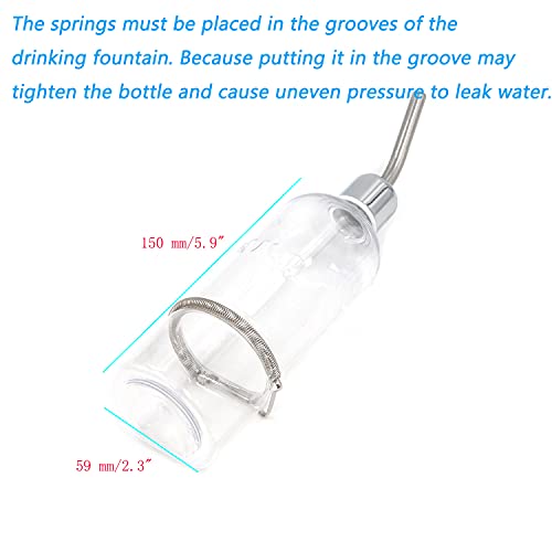 Semetall Pet Water Bottle 350ml/11.8oz | No Drip Hanging Automatic Water Feeder for Birds,Hamster,Guinea Pigs,Chinchilla,Parrot and Other Small Animals