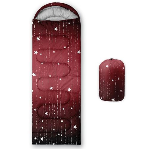 QOOMO Camping Sleeping Bags,3 Season Warm & Cool Weather,Lightweight,Waterproof Sleeping Bags for Adults & Kids,Traveling,and Outdoors,Camping Gear Equipment - color: Galaxy 16
