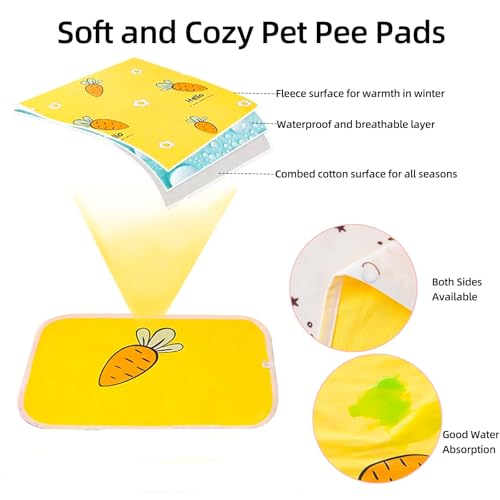 Guinea Pig Bed,Fleece Bunny Hideout House,Warm Rabbit Sleeping Bed with Pee Pad,Winter Large Hiding Hut for Hamster Ferret Rat Chinchilla Hedgehogs,Pink - color: Pink