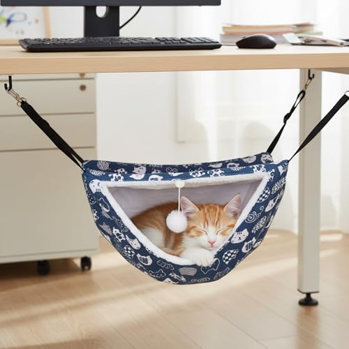 2 Pcs Cat Cage Hammock, Double Layer Soft Hanging Pet Bed for Indoor Cats, Kittens, Ferrets, Rabbits and Small Animals, 2 Styles