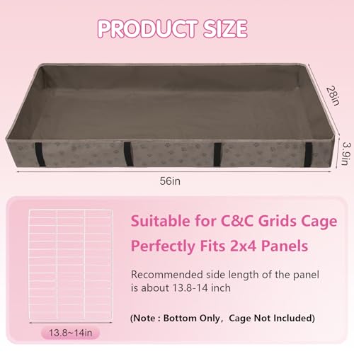 Funfurry Waterproof Guinea Pig Cage Liner,Washable Tarp Bottom Base,Cage Liners for Small Animals,Hamster Chinchilla Hedgehog Ferret Rabbit. (Tan Brown-Paw, 28" X 56") - color: Tan Brown-Paw, size: 28" X 56"