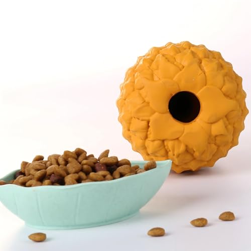 Indestructible Pineapple Dog Toy - Small Aggressive Chewers Training | Heavy Chew, Treat Dispenser, Power Chewer, Durable Puzzle, Tough Interactive, Easy Clean - size: 4.3 In