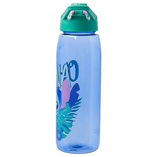Silver Buffalo Disney Lilo and Stitch Ohana Cute Stitch, Water Bottle, 28oz | Includes Screw-On Lid, 0.83 Liters - color: Cute Stitch Ohana, size: 28 Ounces