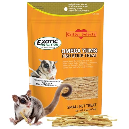 Exotic Nutrition Omega YUMS Fish Stick Treat for Sugar Gliders | All Natural & Made with Real Fish (2 oz) - size: 2 Ounce (Pack of 1)