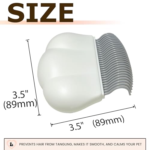 2-in-1 Pet Hair Removal Massaging Shell Comb, Soft Deshedding Brush for Cats & Dogs, Gentle Grooming Tool for Mats & Tangles (White) - size: Massaging Shell Comb