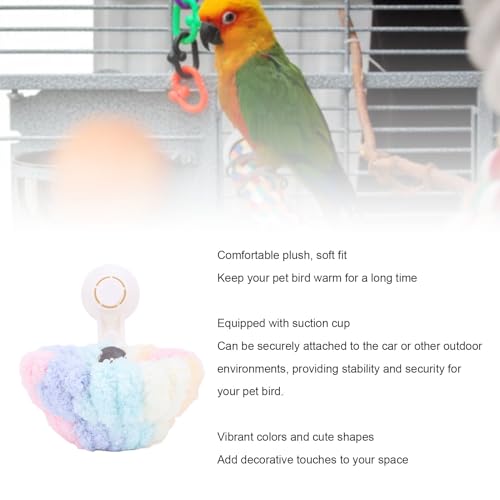 Bird House for Parrots Large Size Plush Cotton Hammock Cave with 4 Suction Cups Winter Warmth Insulation for Drafty Cages Comfortable Sleep Solution Prevents Escape in Cold Months