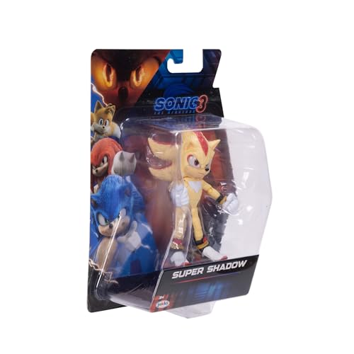 Sonic The Hedgehog Sonic 3 Movie 5" Super Sonic Action Figure: New Character from Jakks Wave #3 - color: Super Sonic, Movie 3