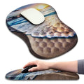 Hokafenle Ergonomic Mouse Pad Wrist Support with Massage Design, Wrist Rest Pain Relief Mousepad with Memory Foam&Non-Slip PU Base, Mouse Pads for Wireless Mouse & Desk (12x8 inch,Sunrise Beach) - color: HK017-Sunrise Beach