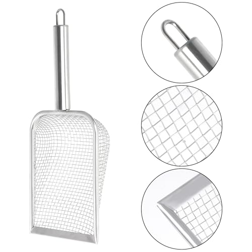 SUMERSHA Cat Litter Scoop Stainless Steel Mesh Scooper for Litter Box Kitten Pooper Lifter, Beach Mesh Shovel for Shell Collecting