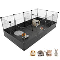 Tresbro Guinea Pig Cage with Waterproof PVC Bottom Liner & One-Hand Release Hook, Triple Fixing C&C Cage for Guinea Pigs, Bunny, Rabbit, Hedgehog, Small Animal Indoor Playpen 48''L x 24''W x 16''H - size: 14 Panels