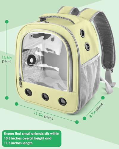 DBNESS Guinea Pig Carrier Backpack, Portable Rabbit Travel Carring Bag for Pet Bunny Chinchilla Bearded Dragon Hamster Parrot Outgoing Pouch Case with Water Bottle Holder & Detachable Pad (Khaki) - color: khaki